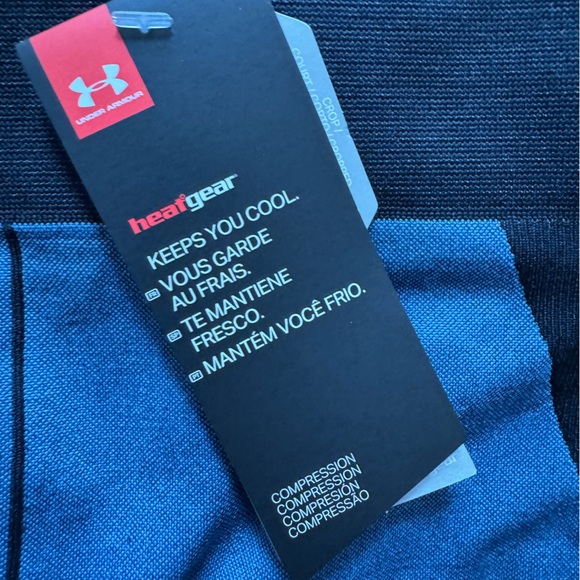 Under Armour VANISH SEAMLESS CROP BLUE/BLACK WOMEN’S Sz Large - Picture 6 of 7